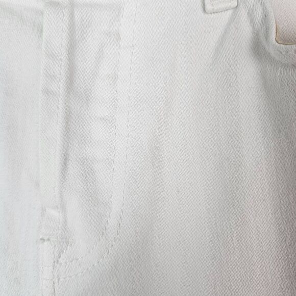 7 FOR ALL MANKIND Luxe Vintage White Josefina Boyfriend Nautical Crop Jeans 26 - Picture 5 of 9